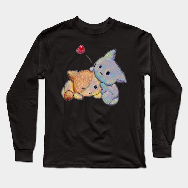 Cute Kitten Long Sleeve T-Shirt by sandesart